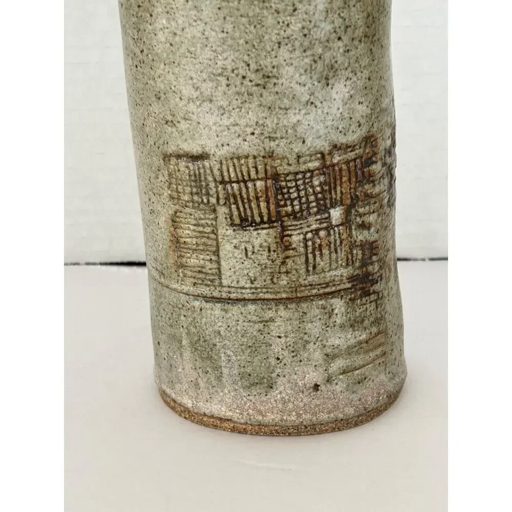 Thomas Reece Signed Art Pottery Stoneware Vase 12 1/2